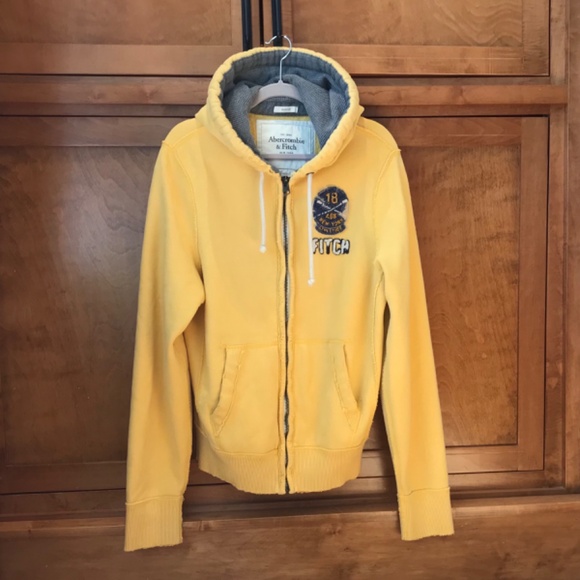 Y2K🔥 AUTHENTIC VINTAGE ABERCROMBIE & FITCH GOLD ZIP UP HOODIE - Picture 14 of 14